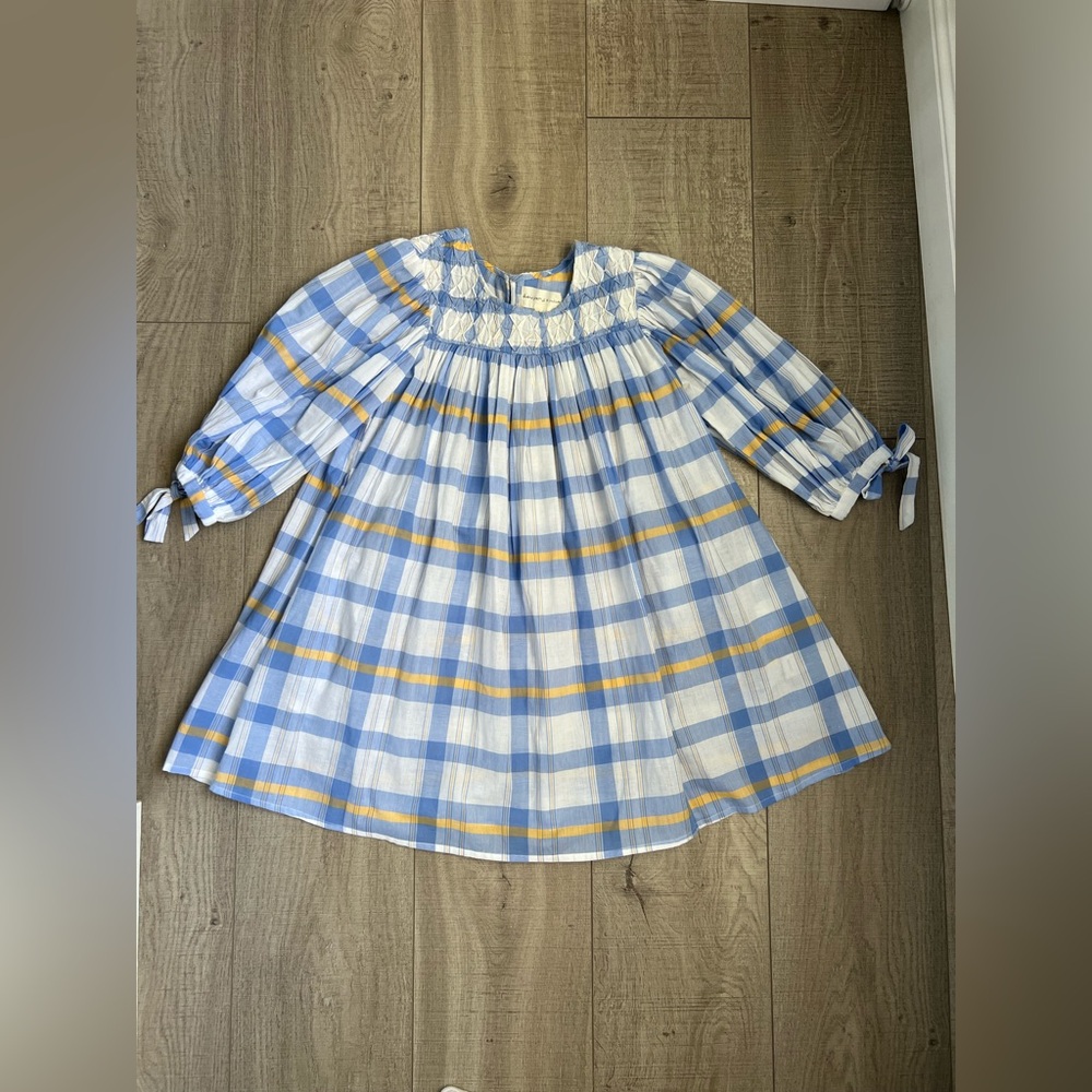 Daughters of India Freya Mini Dress in Periwinkle Blue Plaid Size Small - Picture 3 of 11